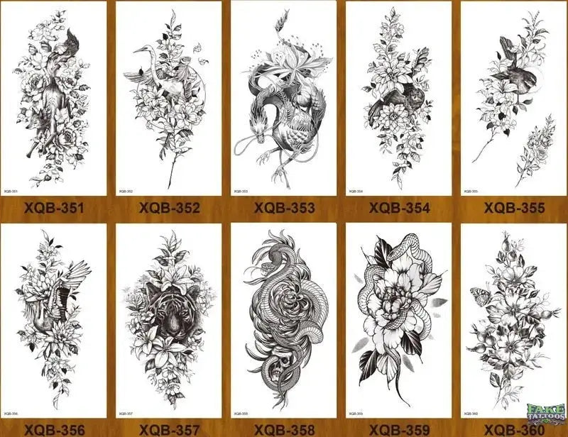 10 Sheets Realistic Snake Temporary Tattoo stickers for Women Men , Fake Snake Tattoo Stickers for Adults Girl’s Arm Body, Black Serpent Peony Floral Kids. - Image 3