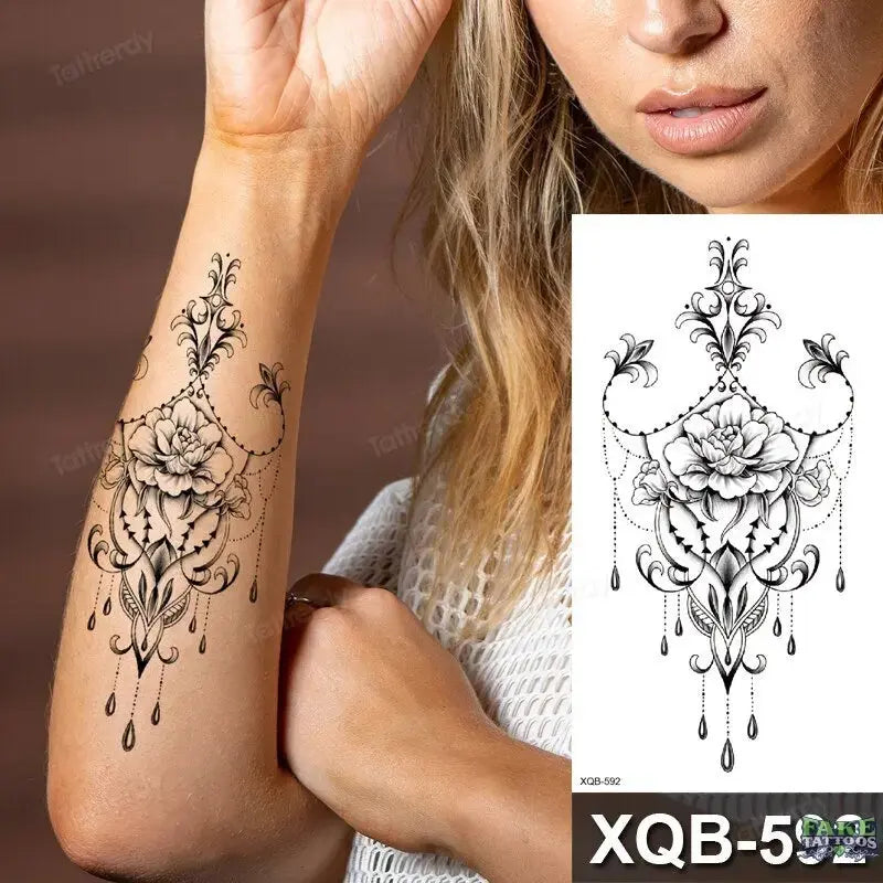 10 Sheets Realistic Snake Temporary Tattoo stickers for Women Men , Fake Snake Tattoo Stickers for Adults Girl’s Arm Body, Black Serpent Peony Floral Kids. - Image 45
