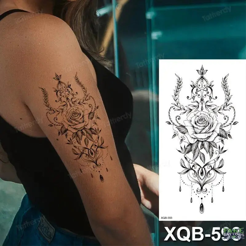 10 Sheets Realistic Snake Temporary Tattoo stickers for Women Men , Fake Snake Tattoo Stickers for Adults Girl’s Arm Body, Black Serpent Peony Floral Kids. - Image 40