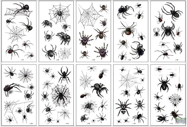 10pcs 3D Spider Tatoo Scorpion Temporary Tattoo Stickers For Halloween Fake Tattoo Body Art Tatuajes Joke Tatouage Temporaire - Image 4