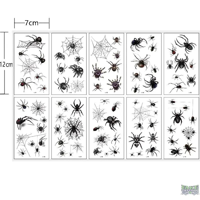10pcs 3D Spider Tatoo Scorpion Temporary Tattoo Stickers For Halloween Fake Tattoo Body Art Tatuajes Joke Tatouage Temporaire - Image 14