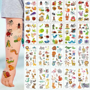 10pcs Fake Tattoo Stickers Cartoon Temporary Tattoo Kids Children Hands Arm DIY Body Art Tatuaze Dla Dzieci Tatuajes Temporales