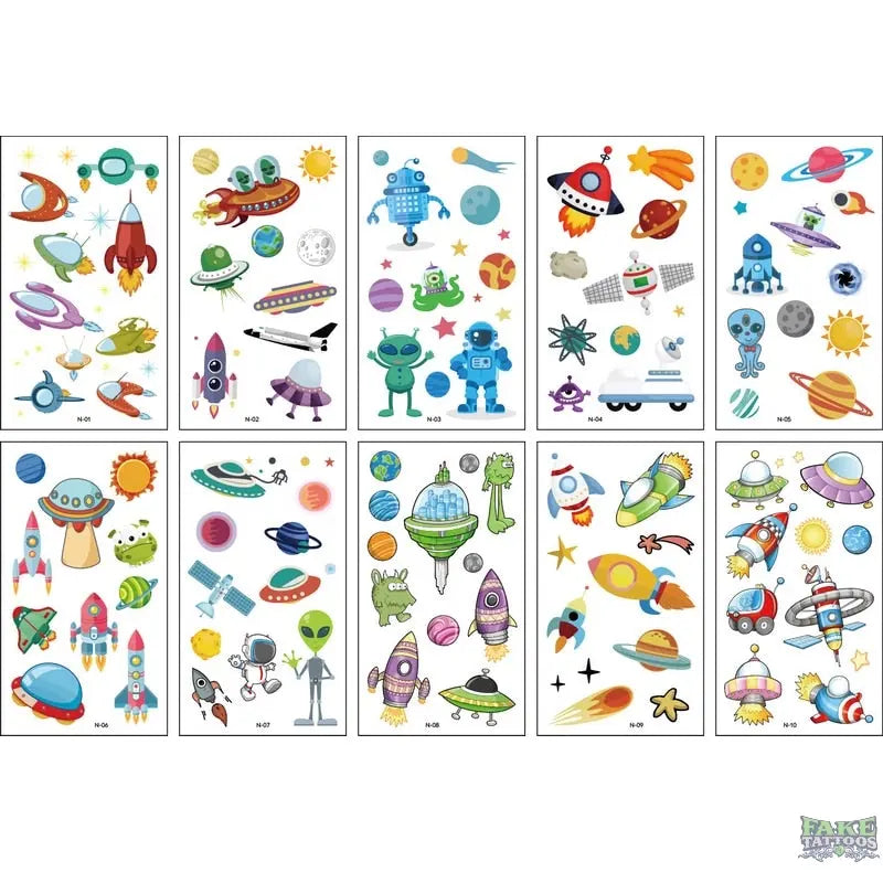 10pcs Fake Tattoo Stickers Cartoon Temporary Tattoo Kids Children Hands Arm DIY Body Art Tatuaze Dla Dzieci Tatuajes Temporales - Image 11