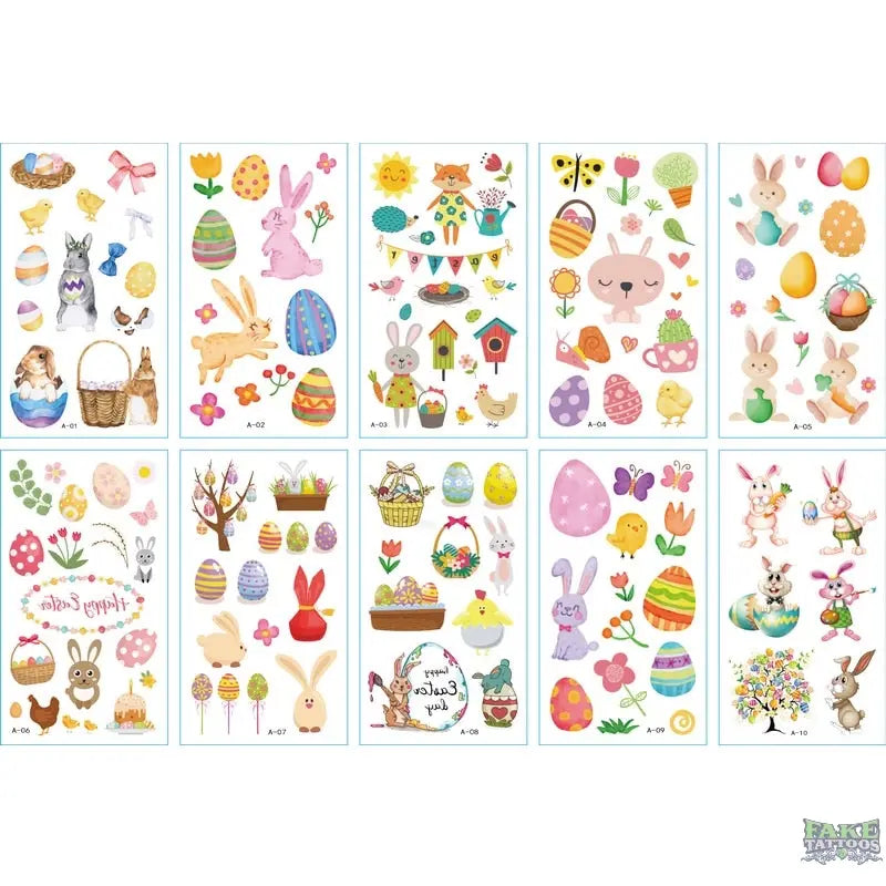 10pcs Fake Tattoo Stickers Cartoon Temporary Tattoo Kids Children Hands Arm DIY Body Art Tatuaze Dla Dzieci Tatuajes Temporales - Image 16