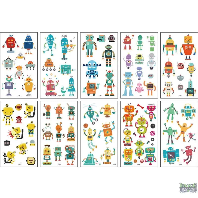 10pcs Fake Tattoo Stickers Cartoon Temporary Tattoo Kids Children Hands Arm DIY Body Art Tatuaze Dla Dzieci Tatuajes Temporales - Image 19