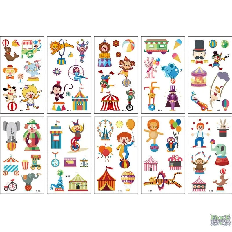 10pcs Fake Tattoo Stickers Cartoon Temporary Tattoo Kids Children Hands Arm DIY Body Art Tatuaze Dla Dzieci Tatuajes Temporales - Image 20