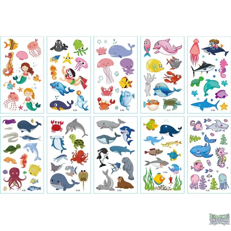 10pcs Fake Tattoo Stickers Cartoon Temporary Tattoo Kids Children Hands Arm DIY Body Art Tatuaze Dla Dzieci Tatuajes Temporales - Image 39