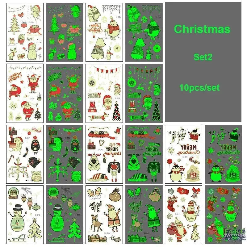 10pcs Halloween Luminous Tattoo Pumpkin Ghost Taty For Kids Fake Tattoo Witch Glowing in Dark Waterproof Temporary Tattoo Stickers - Image 3