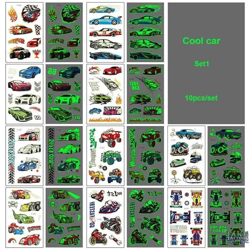 10pcs Halloween Luminous Tattoo Pumpkin Ghost Taty For Kids Fake Tattoo Witch Glowing in Dark Waterproof Temporary Tattoo Stickers - Image 4