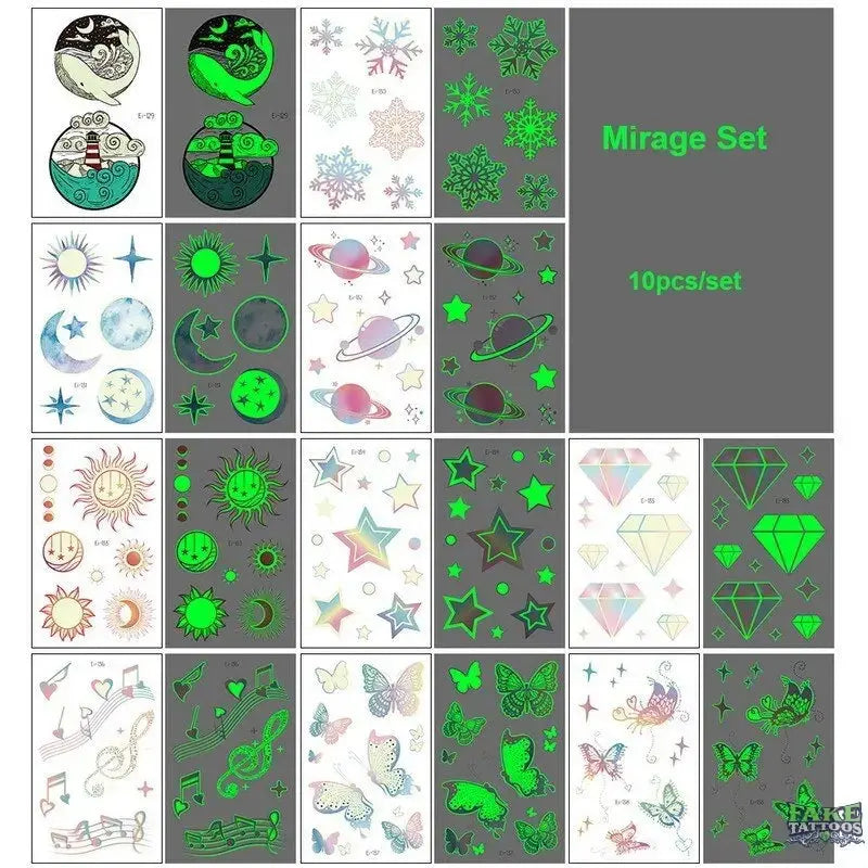 10pcs Halloween Luminous Tattoo Pumpkin Ghost Taty For Kids Fake Tattoo Witch Glowing in Dark Waterproof Temporary Tattoo Stickers - Image 9