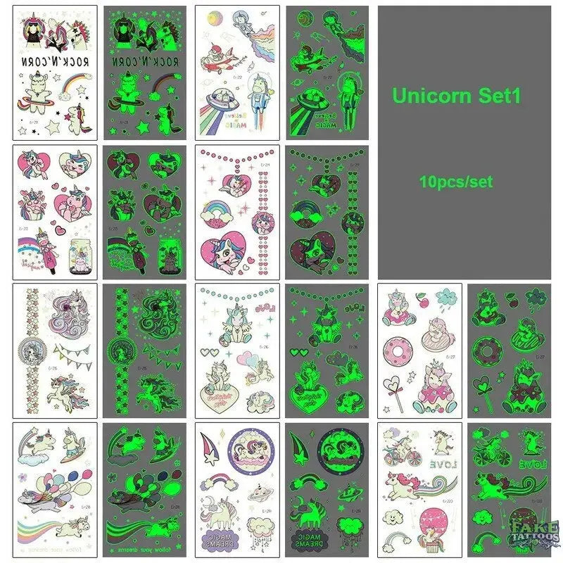 10pcs Halloween Luminous Tattoo Pumpkin Ghost Taty For Kids Fake Tattoo Witch Glowing in Dark Waterproof Temporary Tattoo Stickers - Image 11