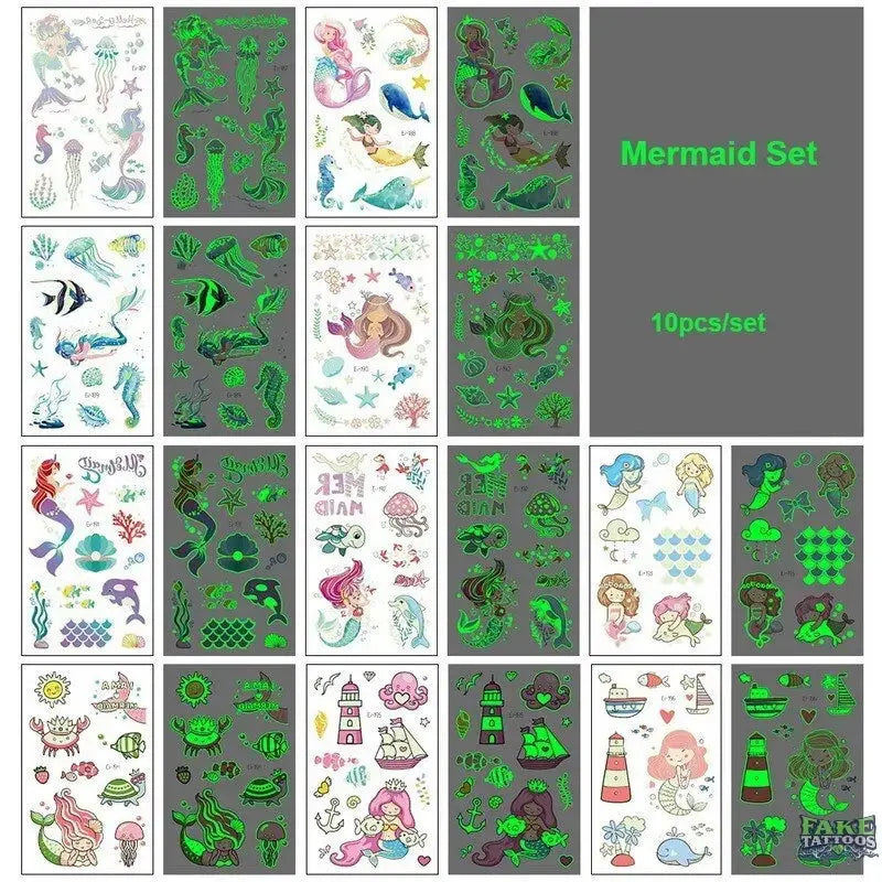 10pcs Halloween Luminous Tattoo Pumpkin Ghost Taty For Kids Fake Tattoo Witch Glowing in Dark Waterproof Temporary Tattoo Stickers - Image 12