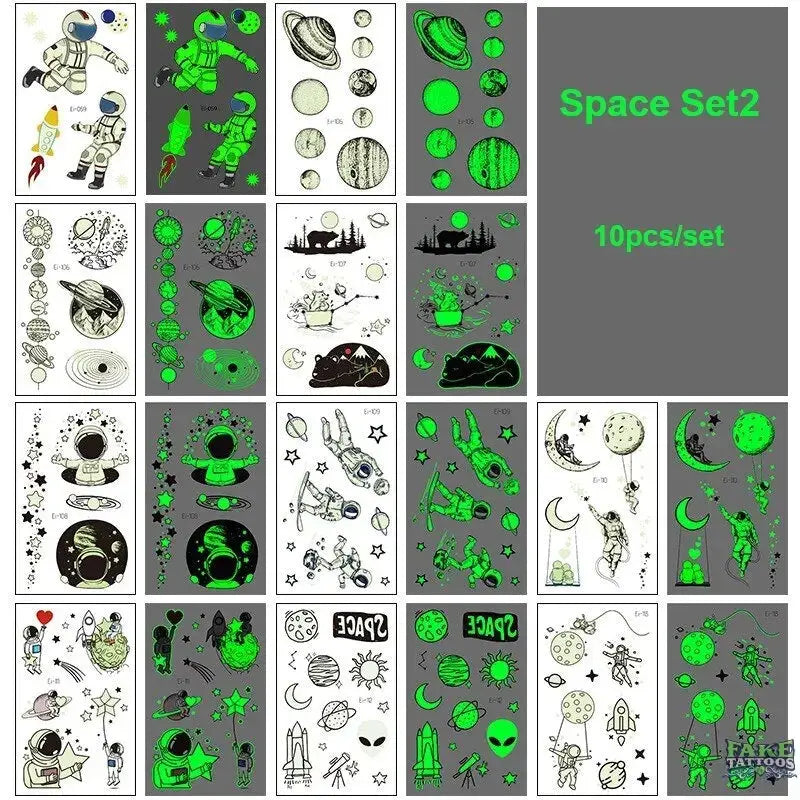 10pcs Halloween Luminous Tattoo Pumpkin Ghost Taty For Kids Fake Tattoo Witch Glowing in Dark Waterproof Temporary Tattoo Stickers - Image 13