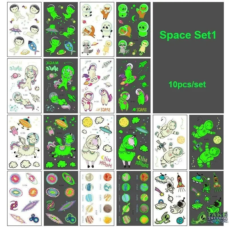 10pcs Halloween Luminous Tattoo Pumpkin Ghost Taty For Kids Fake Tattoo Witch Glowing in Dark Waterproof Temporary Tattoo Stickers - Image 16