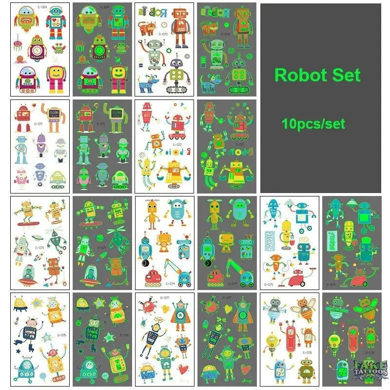 10pcs Halloween Luminous Tattoo Pumpkin Ghost Taty For Kids Fake Tattoo Witch Glowing in Dark Waterproof Temporary Tattoo Stickers - Image 22