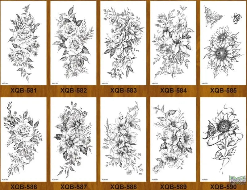 10pcs Tiger Lion Forest Design Temporary Tattoo Sticker Water Transfer Fake Tattoo - Image 2
