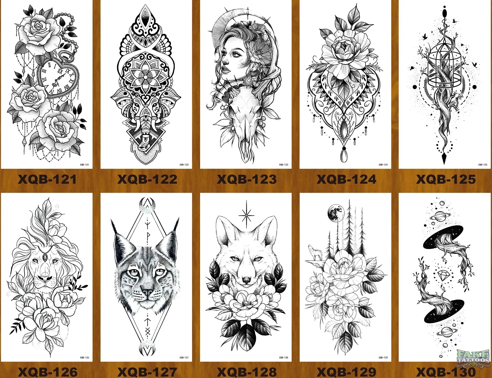 10pcs Tiger Lion Forest Design Temporary Tattoo Sticker Water Transfer Fake Tattoo - Image 3