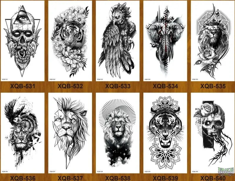 10pcs Tiger Lion Forest Design Temporary Tattoo Sticker Water Transfer Fake Tattoo - Image 4