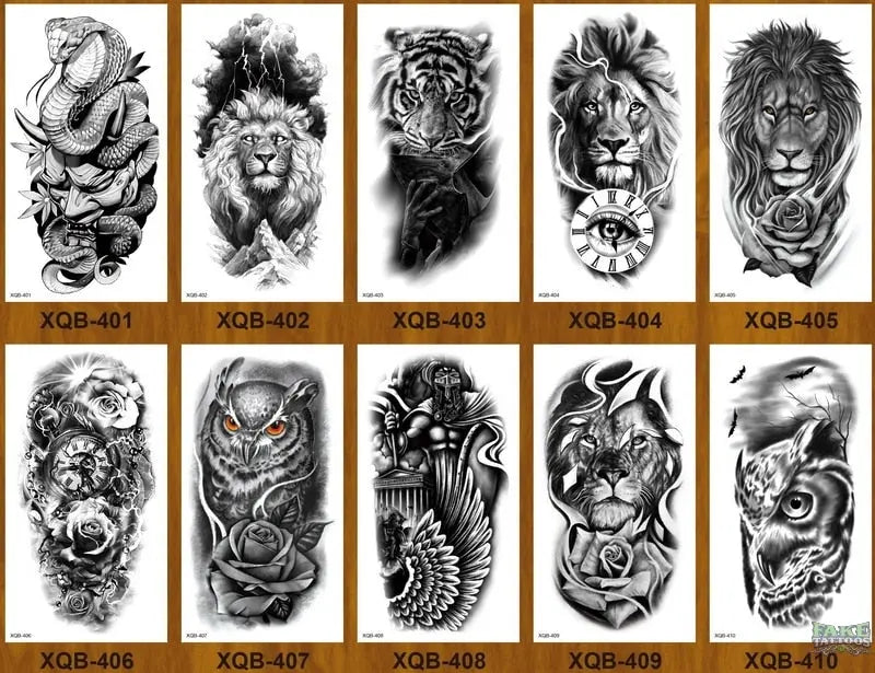 10pcs Tiger Lion Forest Design Temporary Tattoo Sticker Water Transfer Fake Tattoo - Image 7