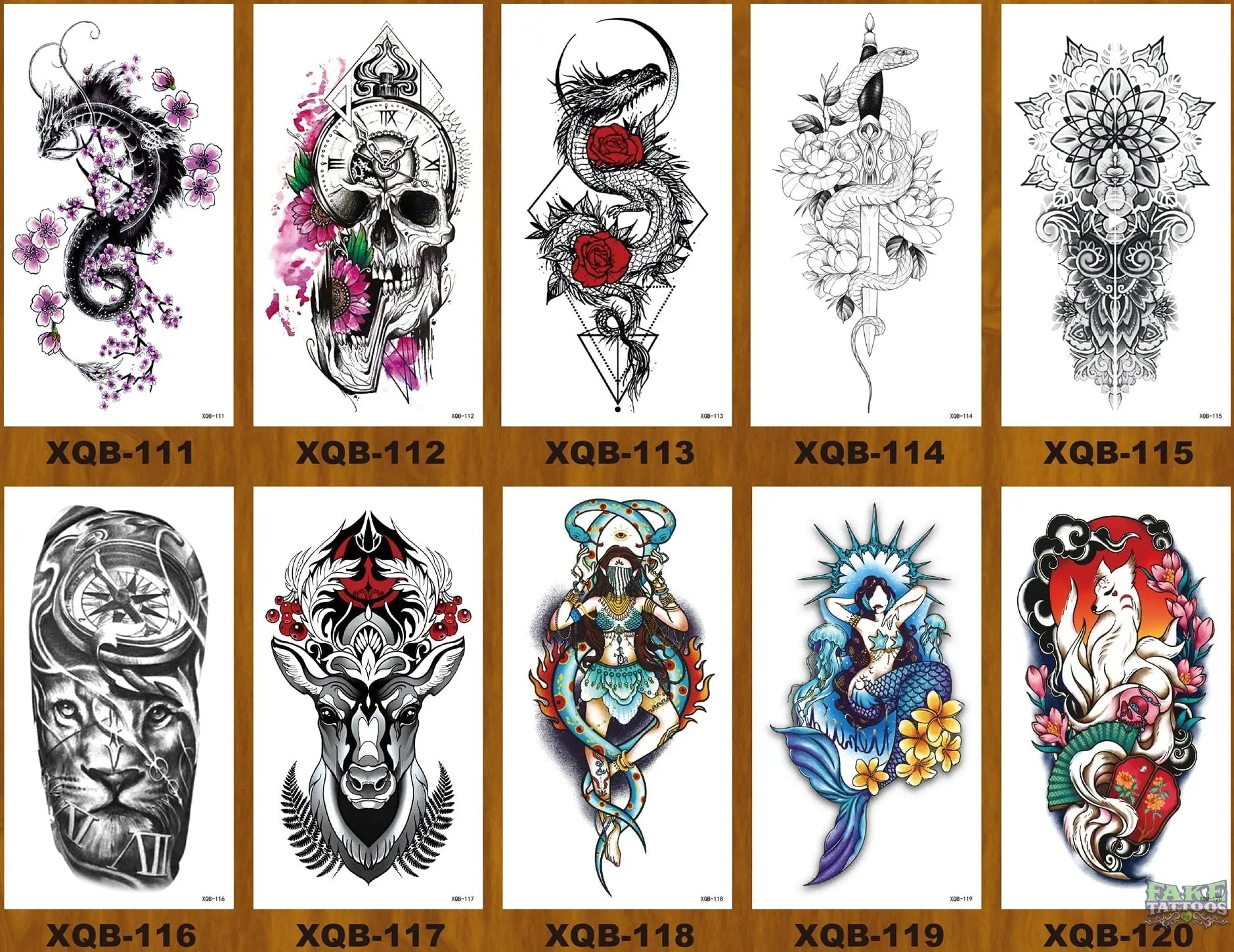 10pcs Tiger Lion Forest Design Temporary Tattoo Sticker Water Transfer Fake Tattoo - Image 11