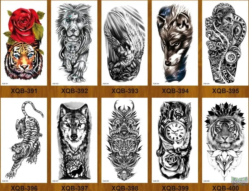10pcs Tiger Lion Forest Design Temporary Tattoo Sticker Water Transfer Fake Tattoo - Image 13