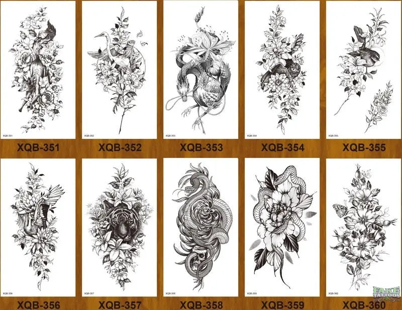 10pcs Tiger Lion Forest Design Temporary Tattoo Sticker Water Transfer Fake Tattoo - Image 15