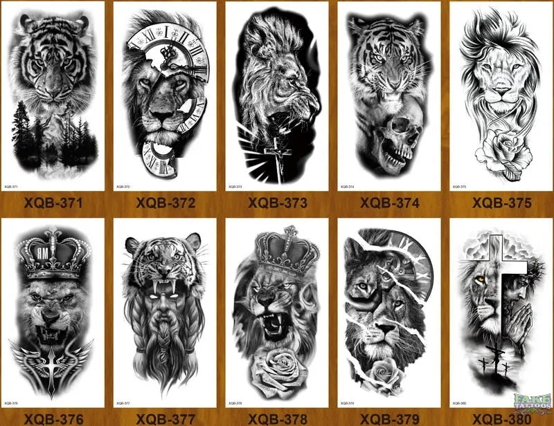 10pcs Tiger Lion Forest Design Temporary Tattoo Sticker Water Transfer Fake Tattoo - Image 21