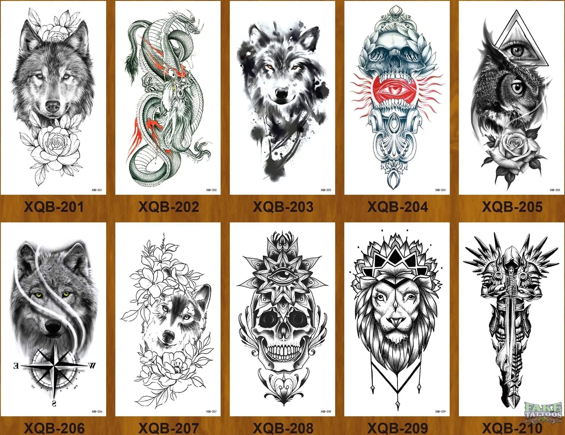 10pcs Tiger Lion Forest Design Temporary Tattoo Sticker Water Transfer Fake Tattoo - Image 25