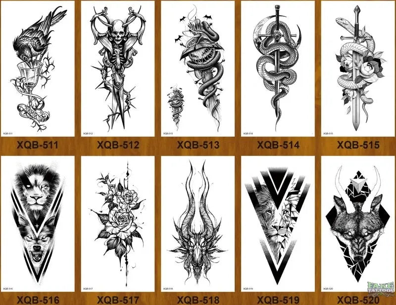 10pcs Tiger Lion Forest Design Temporary Tattoo Sticker Water Transfer Fake Tattoo - Image 33