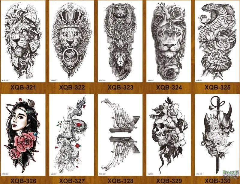 10pcs Tiger Lion Forest Design Temporary Tattoo Sticker Water Transfer Fake Tattoo - Image 35