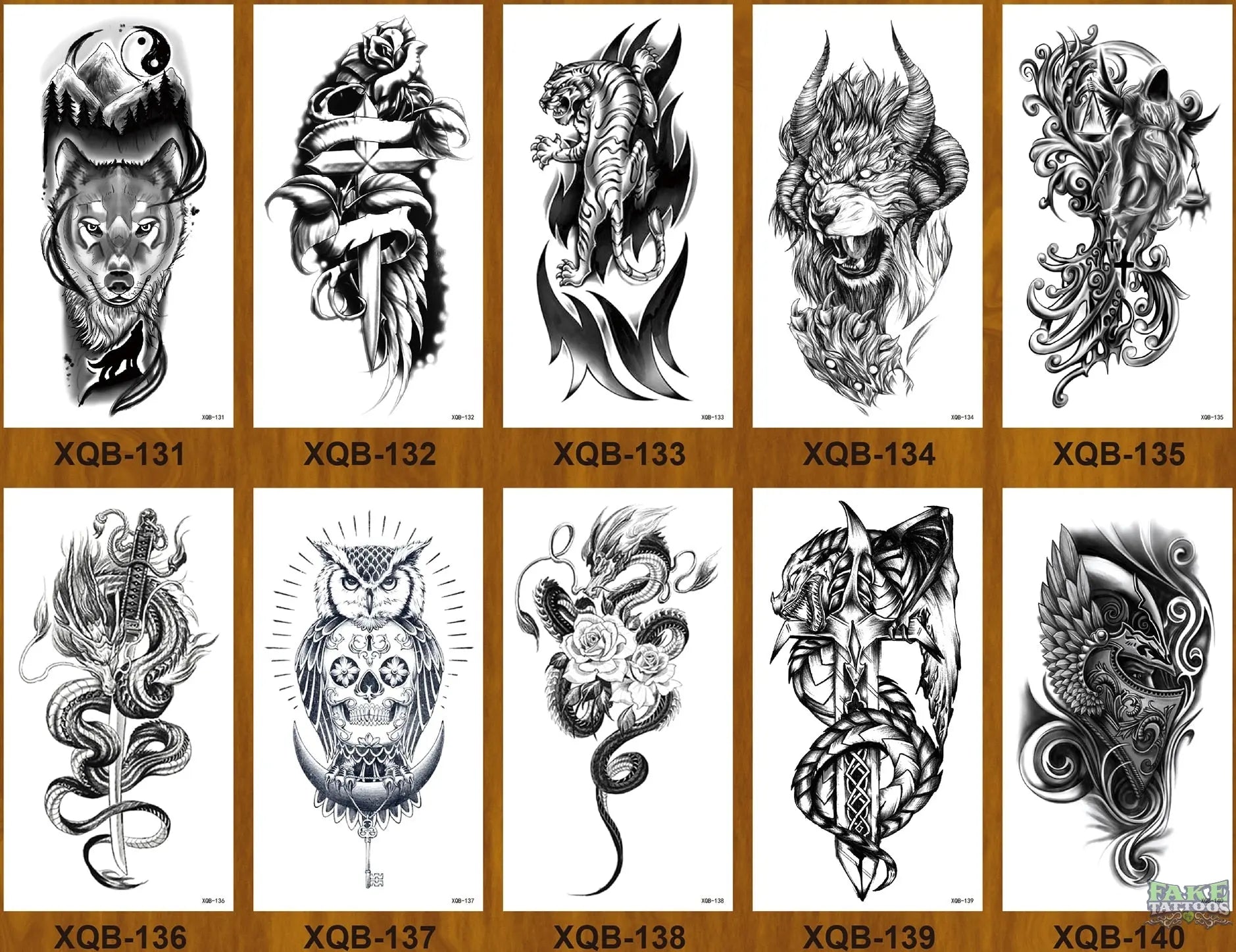 10pcs Tiger Lion Forest Design Temporary Tattoo Sticker Water Transfer Fake Tattoo - Image 37
