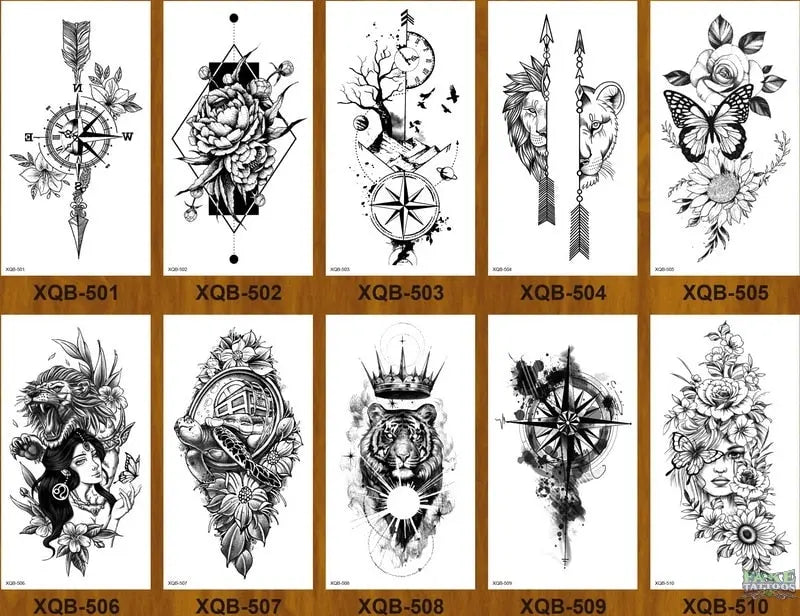 10pcs Tiger Lion Forest Design Temporary Tattoo Sticker Water Transfer Fake Tattoo - Image 40