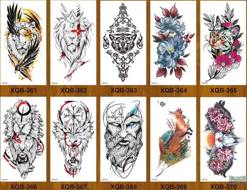 10pcs Tiger Lion Forest Design Temporary Tattoo Sticker Water Transfer Fake Tattoo - Image 41