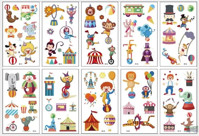 10pcs Waterproof Mixed Style Cartoon Fake Tattoo, Glow in The Dark Unicorn Mermaid Outspace Dinosaur Tattoo Sticker Decor for Boys Girls, Party Supplies Favor - Image 8