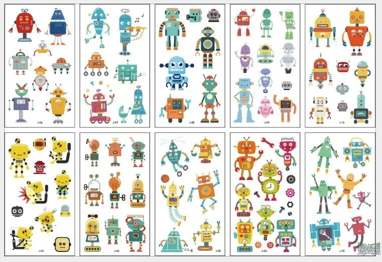 10pcs Waterproof Mixed Style Cartoon Fake Tattoo, Glow in The Dark Unicorn Mermaid Outspace Dinosaur Tattoo Sticker Decor for Boys Girls, Party Supplies Favor - Image 10