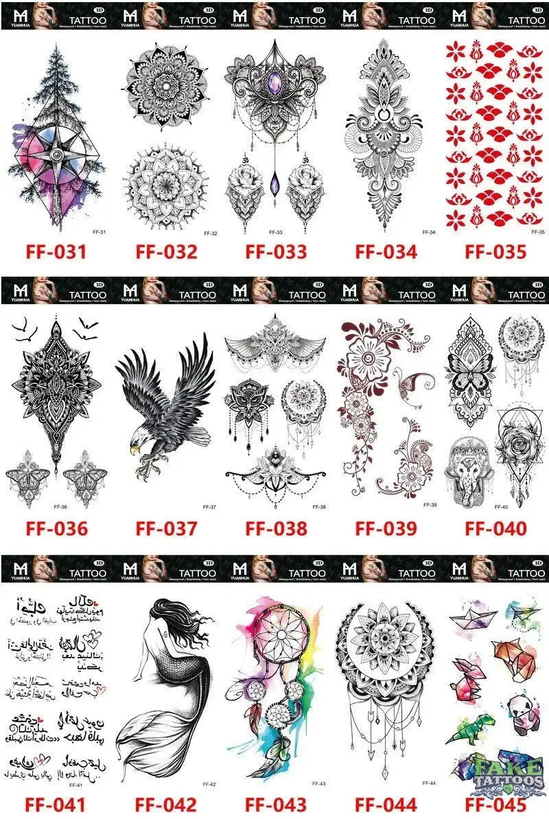 15Pcs Halloween Black Rose Temporary Tattoos - Image 8