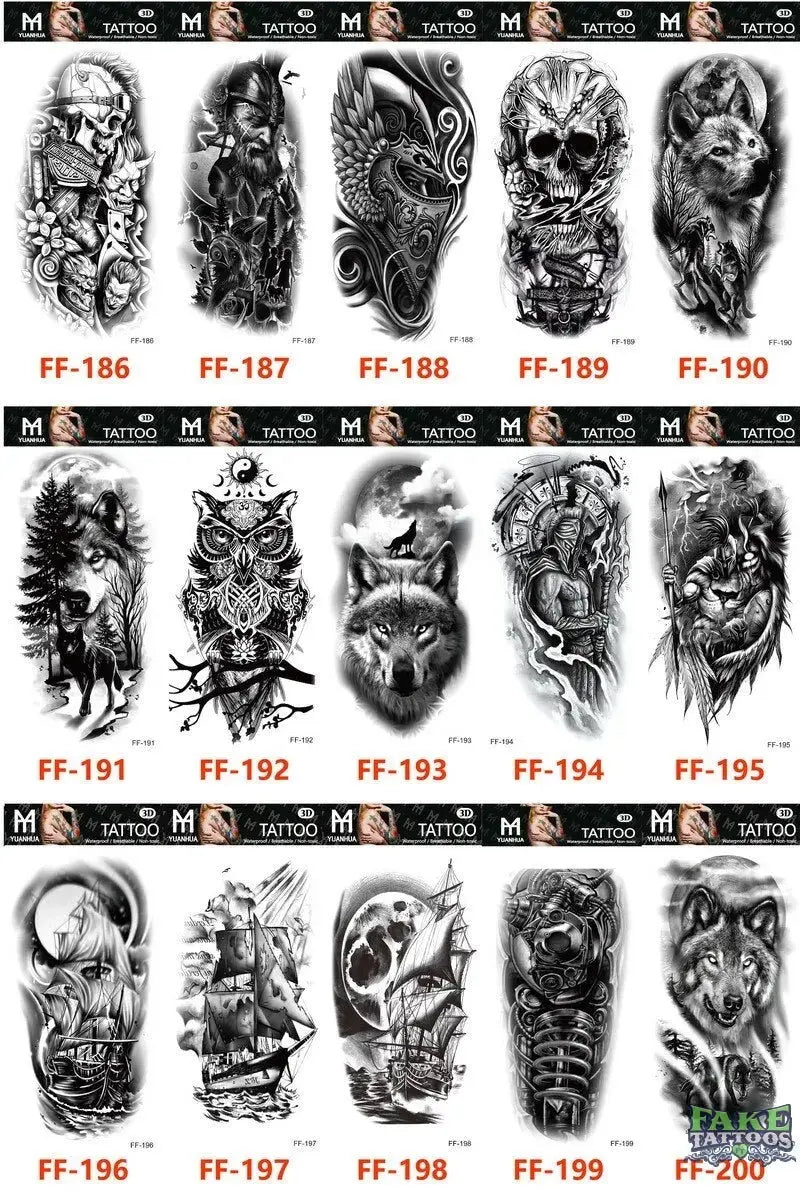 15Pcs Halloween Black Rose Temporary Tattoos - Image 14