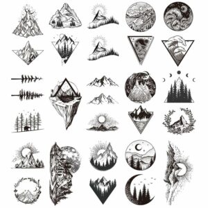 Mountain Temporary Tattoos - 20 Sheets