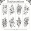 Floral Temporary Tattoos - 8 Sheets Waterproof Half Arm Sleeve Tattoos