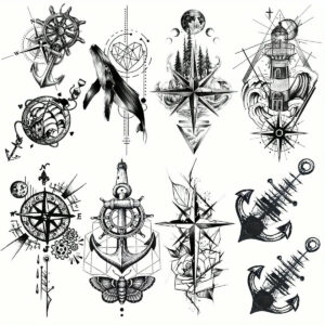 Small Waterproof Temporary Tattoo Stickers, 8 Designs