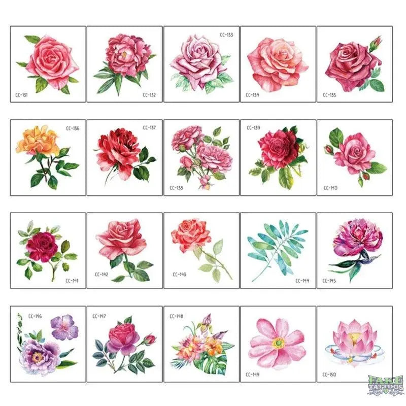 20 PCS/Set Cartoon Tattoos Children Party Makeup Flower Cat Dog Unicorn Butterfly Temporary Body Art Disposable Stickers - Image 9