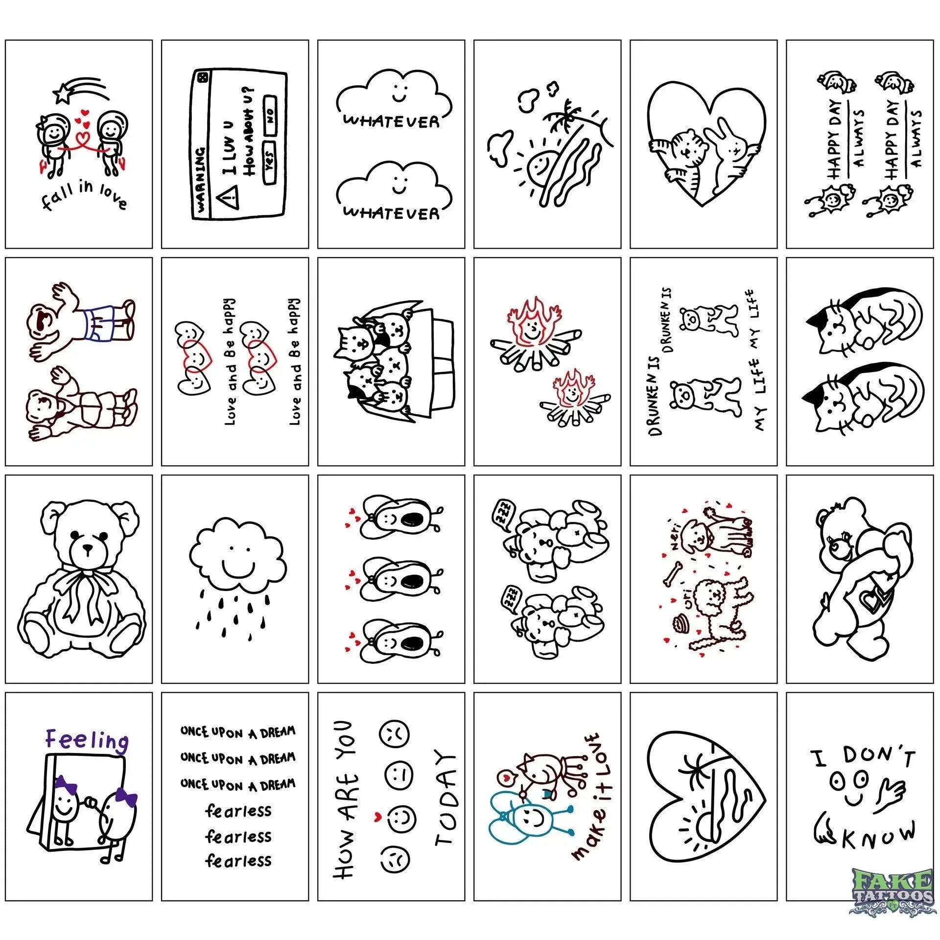24 small fresh tattoo stickers lasting Korea Harajuku tattoo flowers cartoon star sexy tattoo stickers temporary tattoo stickers - Image 3