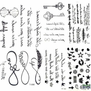 25 Desgin Cool Infinity Letter Endless Watertransfer Tattoo Women Party Tatoo Body Arm Hand Temporary Key Tattoo Sticker Men