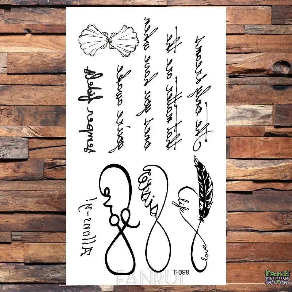 25 Desgin Cool Infinity Letter Endless Watertransfer Tattoo Women Party Tatoo Body Arm Hand Temporary Key Tattoo Sticker Men - Image 4