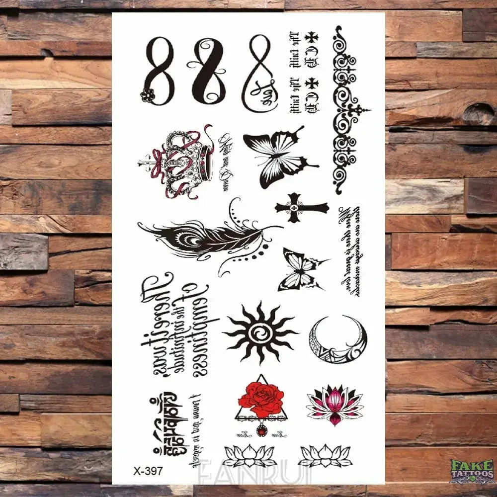 25 Desgin Cool Infinity Letter Endless Watertransfer Tattoo Women Party Tatoo Body Arm Hand Temporary Key Tattoo Sticker Men - Image 25