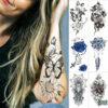 6pcs Body Art Arm Rose Henna Totem Skull Waterproof Temporary Tattoo Sticker Animal Flowers Tattoos Fake Tatoo Men Women