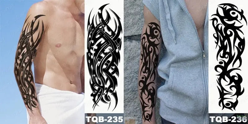 6pcs Color Tiger Wolf Large Arm Sleeve Tattoo Prajna Dragon Waterproof Temporary Tattoo Sticker Body Art Fake Tatoo Men Women - Image 7
