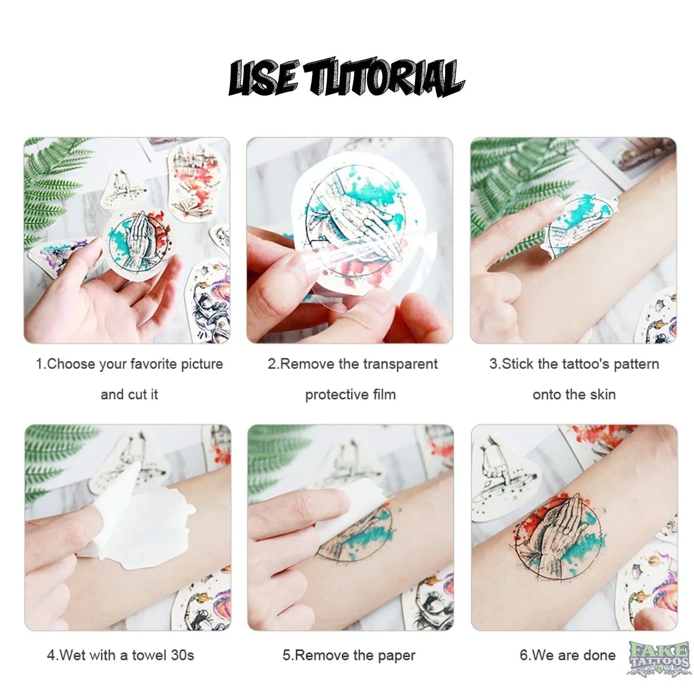 6pcs Color Tiger Wolf Large Arm Sleeve Tattoo Prajna Dragon Waterproof Temporary Tattoo Sticker Body Art Fake Tatoo Men Women - Image 10