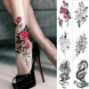 6pcs Sexy Flowers Body Art Arm Totem Lion Wolf Tiger Waterproof Temporary Tattoo Sticker Animal Tattoos Fake Tattoo Men Women