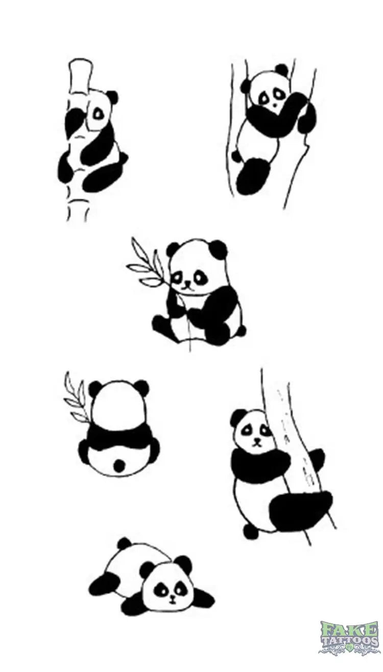 Cartoon Cute Emotion Chinese Panda Temporary Tattoo Sticker Body Art Water Transfer Fake Tattoos - Image 28